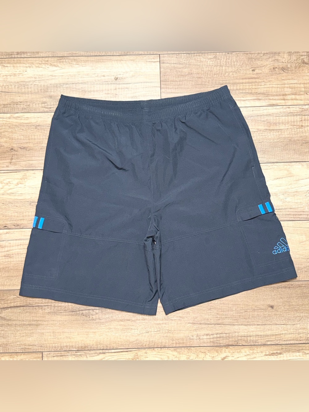 Adidas Retro Vintage Y2K Baggy Oversized Polyester Drawstring Shorts Mens L